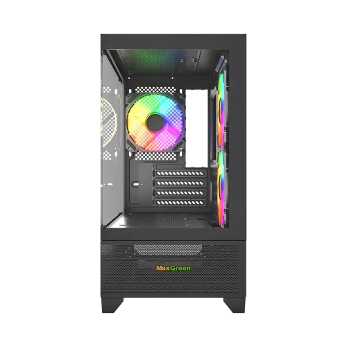 MaxGreen 350 Mid-Tower M-ATX Gaming Case With 3 ARGB Fan