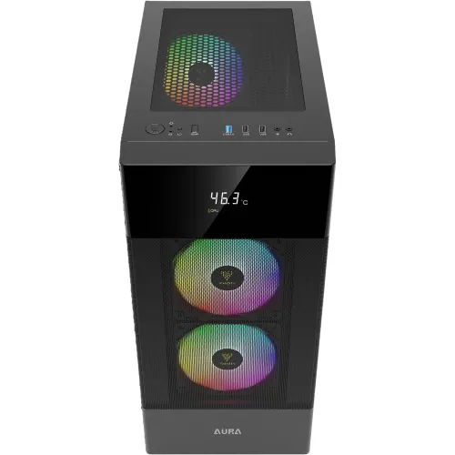 Gamdias AURA GC5 ELITE ARGB ATX Mid-Tower Gaming Casing With Digital Display
