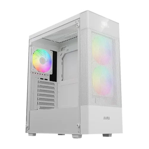 Gamdias AURA GC5 ELITE WH ARGB ATX Mid-Tower Gaming Casing With Digital Display