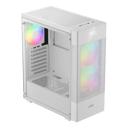Gamdias AURA GC5 ELITE WH ARGB ATX Mid-Tower Gaming Casing With Digital Display