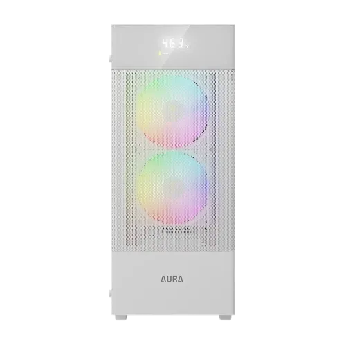 Gamdias AURA GC5 ELITE WH ARGB ATX Mid-Tower Gaming Casing With Digital Display
