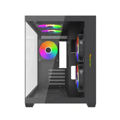MaxGreen E275-S02 ARGB M-ATX Mid-Tower Gaming Casing With 5x ARGB Fan