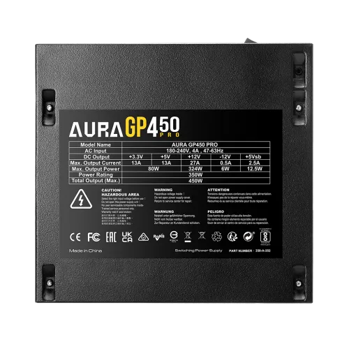Gamdias AURA GP450 PRO 450W 80 Plus White Certified ATX Power Supply Black