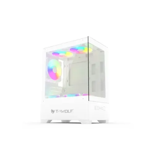 T-Wolf Ice Cooler X5 ARGB  M-ATX Mid Tower Gaming Casing White