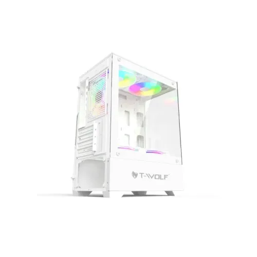 T-Wolf Ice Cooler X5 ARGB  M-ATX Mid Tower Gaming Casing White