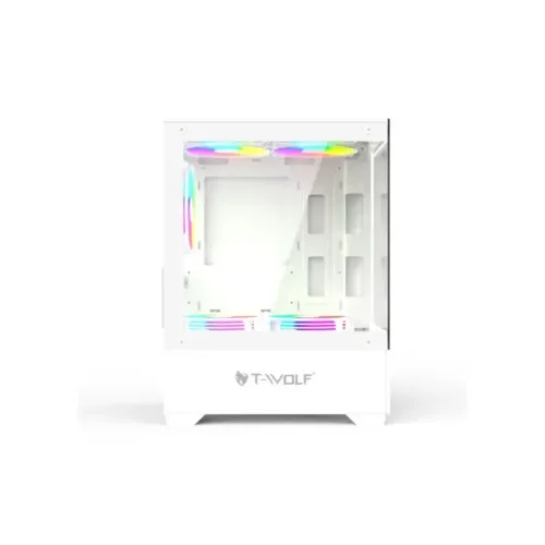T-Wolf Ice Cooler X5 ARGB  M-ATX Mid Tower Gaming Casing White