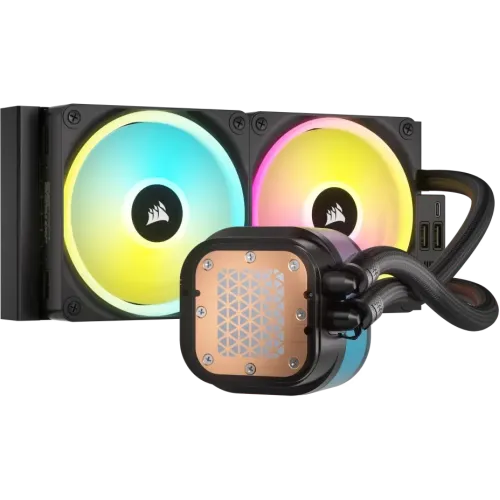 Corsair iCUE Link H100i LCD RGB 240mm AIO Liquid CPU Cooler With Display & iCUE LINK System Hub