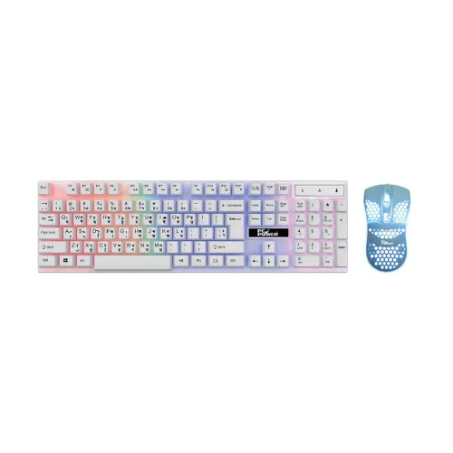 PC Power PGC801A105 RGB Wired Gaming Keyboard Mouse Combo with Bangla