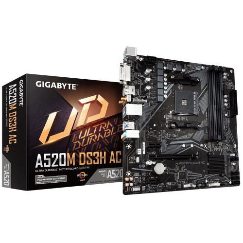 GIGABYTE A520M DS3H-AC Ultra Durable AM4 Micro-ATX Motherboard